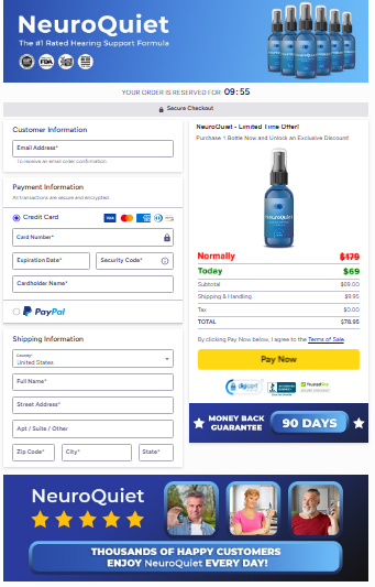 NeuroQuiet Secured Checkout Form